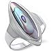 Sterling Silver Simulated Abalone Shell Ring Sizes 7