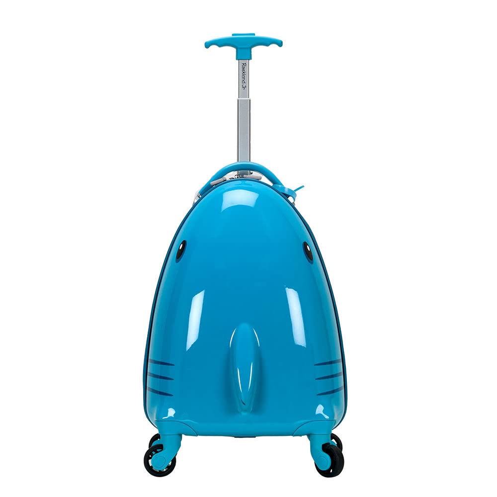 Rockland Jr. Kids' My First Hardside Spinner Luggage,Telescoping Handles, Shark, Carry-On 19-Inch