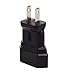 USA Canada 2Pin Male to Europe 2Pin Female AC Adapter, Molded Nema 1-15P to EU. Female AC Connector for European Travelers to America/Canada/Japan Etc, 10A 250V Black