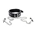 SM Bondage Under Bed Restraint Kit Sex Toy Leather Choker Collar with Nipple Clamps Chain Nipple Clips Nipple Jewelry Nipple Toys