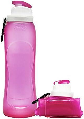 17oz. Collapsible Water Bottle, BPA Free, FDA Approved, Leak Proof Silicone Foldable Bottle,Perfect for Sports and Stay Energized (Red)