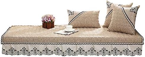 WSFJ Linen,Bay Window Cushion,European Tatami Non-Slip Four Seasons General Balcony Simple Window sill Cushion Bay Window Decoration-A 110x110cm(43x43inch)