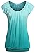 Muchard Women Cap Sleeve Tops Ruched Banded Hem Ombre Casual T Shirt Blouses