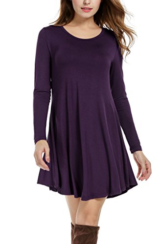 Zeagoo Womens Long Sleeve A Line Flare Tunic Dress | Desertcart Guam