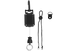 Xinghonyac CB Mic Holder Retractable – Heavy-Duty CB Radio Mic Clip with 32" Stainless Steel Lanyard, Adjustable D-Ring Mount
