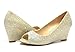 DREAM PAIRS HALF-3 Women's Bridal Wedding Party Glitter Rhinestone Peep Toe Wedge Pump Shoes