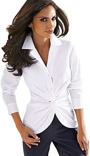 MOQUEEN Womens Long Sleeve Button Down Shirts with Stretch Casual Blouses