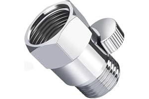 Brass Shower Flow Control Valve: Shower Head Shut Off Valve(Female and Male), MAYYAYA Water Flow Control Valves, for Handheld Shower Head or Bidet Sprayer- Handle Lever (Chrome)