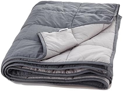 Weighted Blanket Sensory Solutions for Adults and Kids | Size Large 15 lbs 48” X 72” Dark Grey | Deep Pressure for Sound Sleep and Natural Stress Relief from Anxiety related to Autism, PTSD, Insomnia