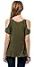 Urban CoCo Women's Vogue Shoulder Off Wide Hem Design Top Shirt - Medium - Army Green