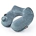 Inflatable Travel Pillow, Neck Pillow - Ergonomic, Patented & Best Adjustable Airplane, Auto, Bus, Train, Office Napping, Camping, Wheelchairs (Deep Blue-A) (Deep Blue-B)
