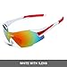 WOLFBIKE UV400 Cycling Glasses Mountain Bike MTB Sunglasses Eyewear - ONE Lens (New red White)