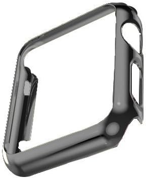 Guigong Apple Watch Case, Super Thin PC Plated Protective Bumper Case for Apple Watch Series 1 (black 38mm)
