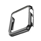 Apple Watch Case, HuanlongTM Apple Watch PC Plated Cover Case Slim Premium Super / Exact Fit / Plastic Cover Snap On Hard Protective Case for Apple Watch (PC Case Black 42mm)