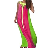 Long Dress, Howstar Women Maxi Sleeveless Multi-Color Summer Beach Stitching Dress