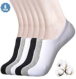 Womens Cotton No Show Socks with Antibacterial, Non Slip Flat Boat Line Low Cut Socks (6 Packs)