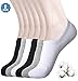 Womens Cotton No Show Socks with Antibacterial, Non Slip Flat Boat Line Low Cut Socks (6 Packs)