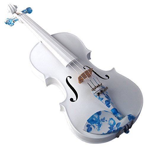 Kinglos 4/4 White Ebony Fitted Solid Wood Violin Kit with Case, Shoulder Rest, Bow, Rosin, Extra Bridge and Strings Full Size (JY005) - Thumbnail 3