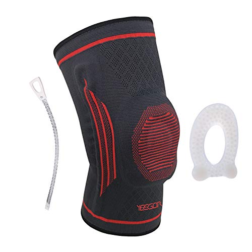 YEEGOR Knee Support Brace Compression Sleeves,Athletic Knee Brace Sleeve for Men,Padded Knee Sleeves Under Brace (Best Knee Support For Soccer Players)