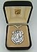 CB Silver Toned Base Police Patron Saint Michael Shield Shaped Medal, 1 1/4 Inch