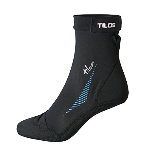 Tilos Sport Skin Socks for Adults and Kids, Protect Against Hot Sand & Sunburn for Water Sports & Beach Activities (Black, M - Size 8-9)