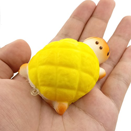 R.FLOWER 5PCS 3" Jumbo Soft Rising Colorful Turtle Cute Kawaii Key Pendant Bread Bun Rope Random Color