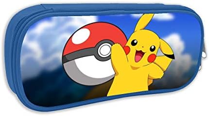 Herbert13 School/Office Pencil Case,Cute Poke-mon - Pika-chu Pens Pouch Bag Cosmetic Bag with Zipper Compartment for Kid, Teen Student, Boy, Girl and Adult