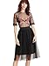 MakeMeChic Women's Rose Embroidered Applique Sheer Mesh Blouse Top Black XS