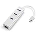 Omars 3-Port USB-C to USB 3.0 Aluminum Portable Data Hub 1000 Mbps 1 Gigabit Network Adapter Ethernet Port, Compatible MacBook Pro 2016, ChromeBook, XPS More (White)