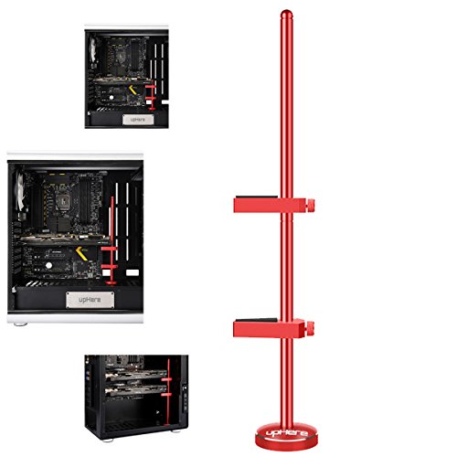 upHere Graphics Card GPU Brace Support Video Card Sag Holder/Holster Bracket, Anodized Aerospace Aluminum, Single or Dual Slot Cards White (G201)