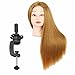Mannequin Head with Human Hair 22-24 Inch Cosmetology Manikin Doll Head with 60% Blonde Real Hair for Hairstylists Cosmetology Students Practice Styling with Clamp Holder