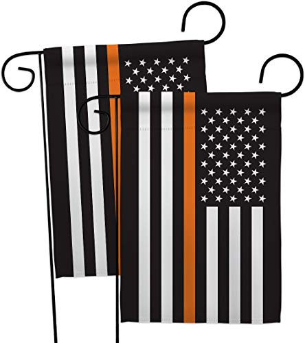 US Thin Orange Line Garden Flag - 2pcs Pack Armed Forces EMT Paramedic EMS Nurs…