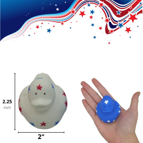 Patriotic Rubber Ducks (24 Pack) Bulk 2" Memorial Day Party Favors