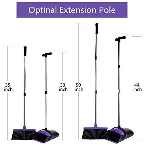 Broom and Dustpan Set Upright, 50in Broom and Dustpan Set Long Handle