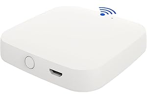 STALDRIX White Mesh Bluetooth WiFi Gateway - 2.4GHz Only, 10m Coverage 128 Devices, Compatible with Tuya Alexa Google Home Home Assistant, Easy Setup (Micro USB)