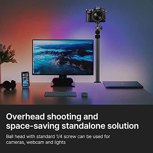JUSMO Camera Desk Mount Stand w Ballhead, 14.537.7inch Adjustable
