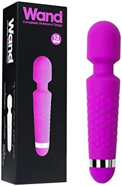 MEW Mini 12-Frequency Multi Speed Vibration Wireless Power Wand Massager 100% Waterproof Silicone(PURPLE)