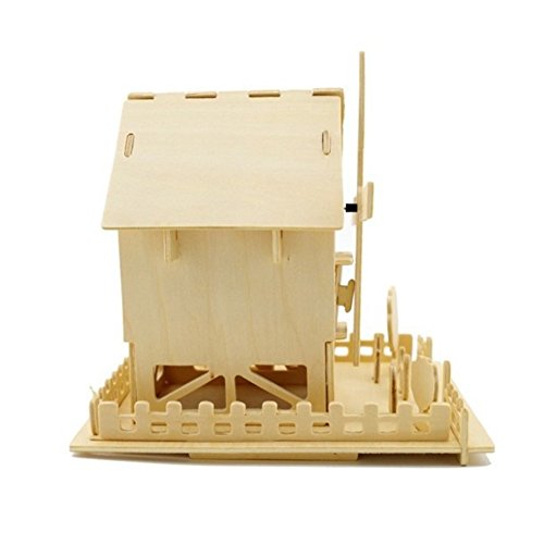 image for Qinmay Solar DIY wooden hut Manual 3d model wooden educational toys of