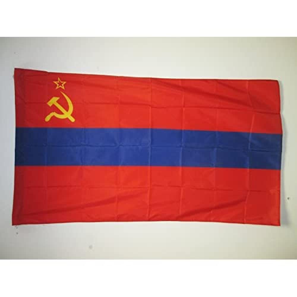AZ FLAG - Armenian Soviet Socialist Republic Flag - 3x5 Ft - Armenia SSR Banner with Sleeve - 100% Polyester - Fade Resistant - Vivid Colors - 3' x 5' Feet - 150x90 Cm