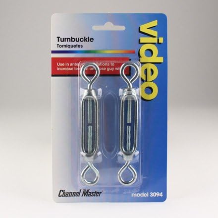 Channel Master 3094 Galvanized Eye-and-Eye Turnbuckles, 7/32" x 6 1/2" (Set of 2)