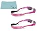Croakies Kids Neoprene Eyewear Retainer Childrens Glasses Strap | Eyeglass and Sunglass Holder | Boys and Girls Sports Use | 2pk Bundle + Cloth, Pink