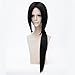 KiyaCos Layered Anime Cosplay Wig Long Black Synthetic Hair Men Women Tied Plait Costume Wigs