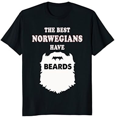 Norwegian t shirt beards, gift Europe bearded Norway tee