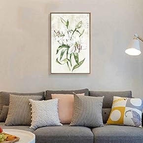 Floating Framed Canvas Wall Art for Living Room, Bedroom Vintage Flower Canvas Prints for Home Decoration Ready to Hang - 16x24 inches