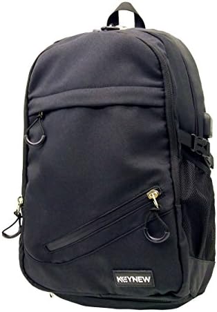 Keynew Slim Laptop Backpack with USB Charging Port for 15.6 Inch Anti-theft Water Resistant Business Travel Bag (Black)
