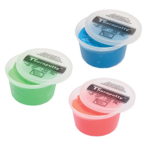 TheraPutty Antimicrobial Exercise Putty Red - Soft, Green - Medium, Blue - Firm 1 LB Each - Bundle