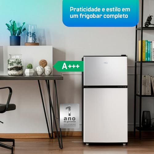 Frigobar Duplex HQ 90 Litros Cinza HQ-90RDF (127V)