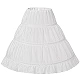 BKSKK Girls 3 Hoop Flower Girl Crinoline Petticoat Skirt with Lace Edge