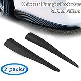 Ruien Universal Bumper Protector Lip Guards Front Rear and Side for Car Pickup Truck SUV Anti-Scratch Stick-on Protection Guard, Carbon Pattern (2 Packs)