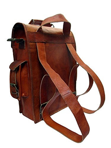 Shakun Leather Handmade Vintage College Backpack Shoulder Tracking Sling Weekend Bag, One size, NEW